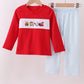 Red Character Truck Embroidery Pants Set Honeydew