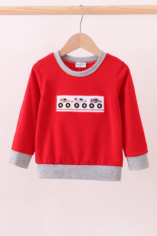 Red Vehicle Hearts Shirt Honeydew