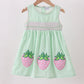 Green Strawberry Smocked Dress Honeydew