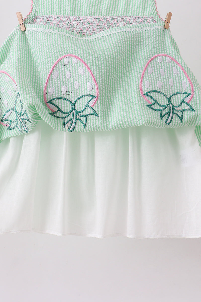 Green Strawberry Smocked Dress Honeydew