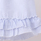 Blue Sailboat Embroidery Ruffle Shorts Set Honeydew