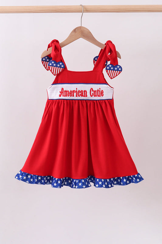 Red Heart American Cutie Smocked Dress Honeydew