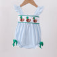 Blue Stripe Duck French Knot Ruffle Bubble Honeydew