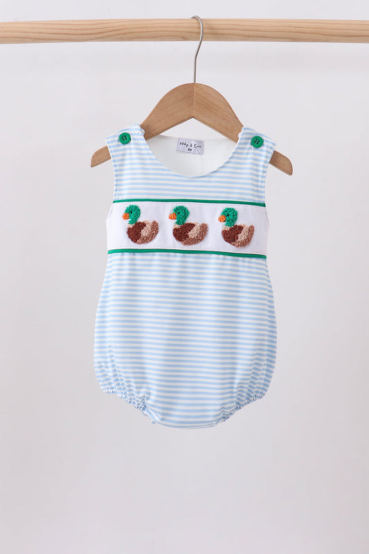 Blue Stripe Duck French Knot Boy Bubble Honeydew
