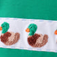 Green Duck French Knot Stripes Boys Short Set Honeydew