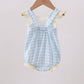 Yellow Crab Smocked Gingham Ruffle Bubble Honeydew
