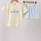 Yellow Crab Smocked Gingham Boy Shorts Set Honeydew