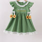 Green Sunflower Applique Dress Honeydew