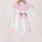 Pink Prayer Embroidered Ruffle Bubble Honeydew