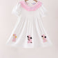 Pink Prayer Embroidered Ruffle Dress Honeydew