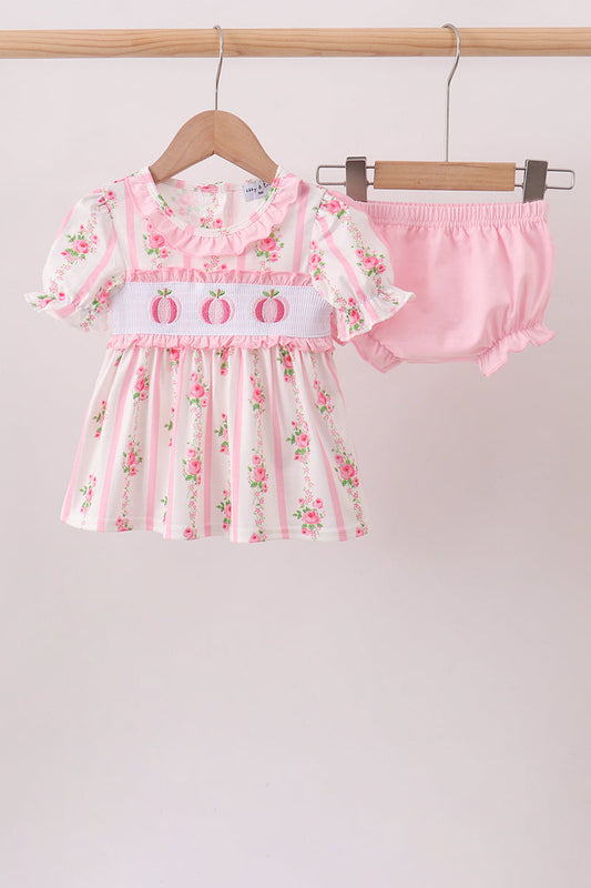 Pretty Chic Pumpkin Machine Smocked Ruffle Bloomer Set southernsweetpea