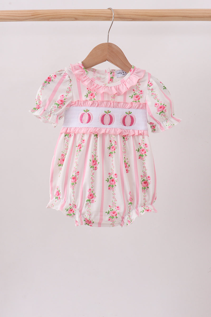 Pretty Chic Pumpkin Machine Smocked Ruffle Bubble southernsweetpea