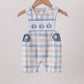 Blue Pumpkin Embroidery Gingham Jonjon Honeydew