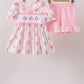 Pretty Chic Pumpkin Machine Smocked Ruffle Short Set Honeydew