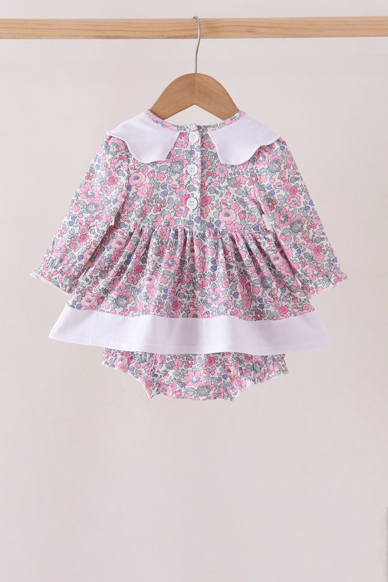 Pink Floral Embroidery "God Made you Special" Skirted Bubble Honeydew