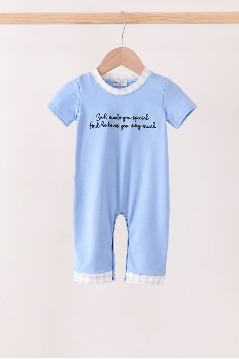 Blue Embroidery "God Made you Special" Jonjon Honeydew