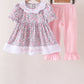 Pink Floral Embroidery "God Made you Special" Pants Set Honeydew