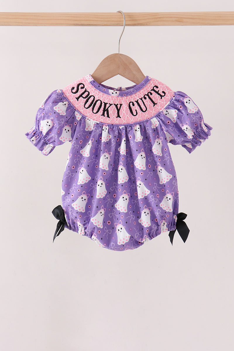 Spooky Cute Smocked Bubble Honeydew