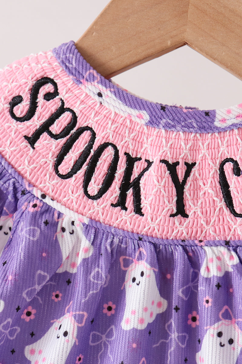 Purple Spooky Cute Smocked Ruffle Shorts Set Honeydew
