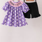 Purple Spooky Cute Smocked Ruffle Shorts Set Honeydew