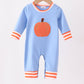 Blue Pumpkin Applique Romper Honeydew