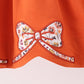 Orange Rust Floral Bow Ruffle Bloomer Set Honeydew