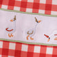 Holiday Plaid Goose Embroidery Boy Romper Honeydew