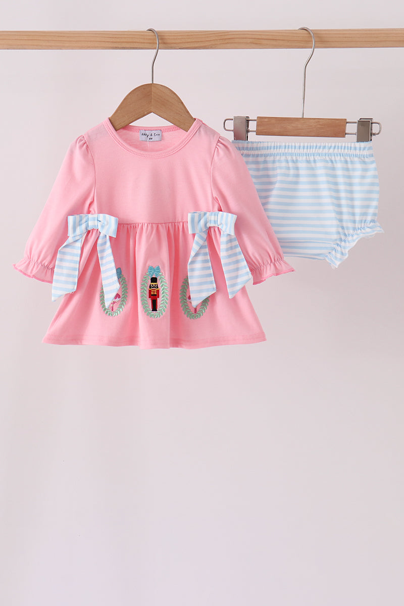 Pink Nutcracker Embroidery Bloomer Set Honeydew