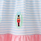 Blue Stripe Nutcracker Embroidery Ruffle Dress southernsweetpea