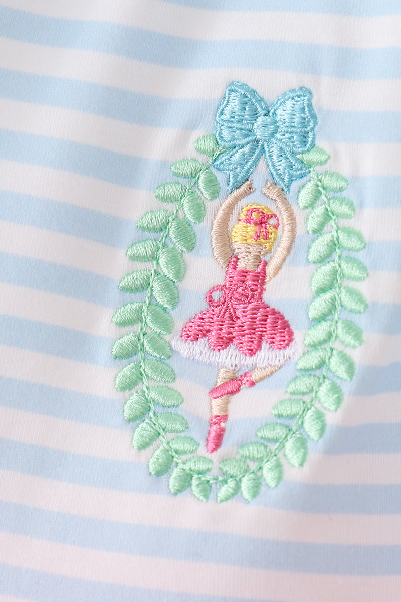 Blue Stripe Nutcracker Embroidery Ruffle Dress southernsweetpea