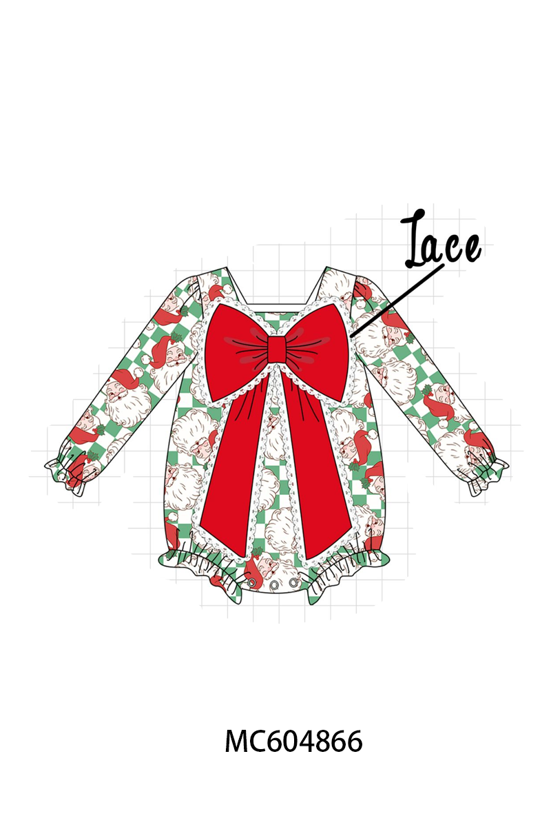 Red Bow Christmas Girl Bubble Honeydew