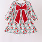 Red Santa Bow Lace Dress Honeydew