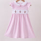 Pink Cross Embroidery Gingham Ruffle Dress Honeydew