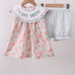Premium Floral I Love My Mom Embroidery Bloomer Set Honeydew