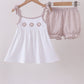 Ivory Shell Embroidery Bloomer Set Honeydew