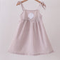 Latte Stripe Shell Applique Dress Honeydew