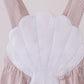 Latte Stripe Shell Applique Bubble Honeydew