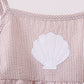 Latte Stripe Shell Applique Dress Honeydew