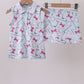 Blue Golf Bow Print Skort Set Honeydew