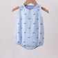 Blue Shark Print Bubble Honeydew