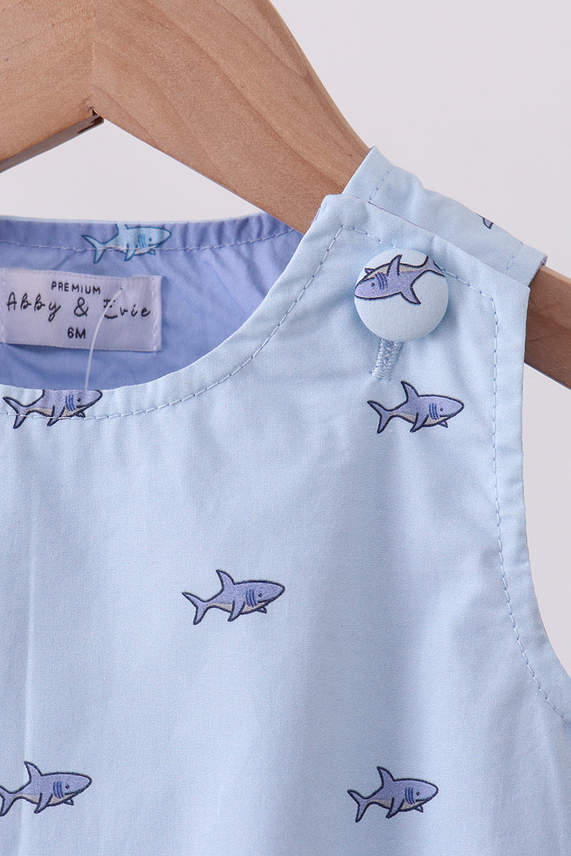 Blue Shark Print Bubble Honeydew
