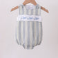 Blue Stripe Shark Embroidery Bubble Honeydew