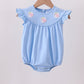 Blue Ball Embroidery Ruffle Bubble Honeydew