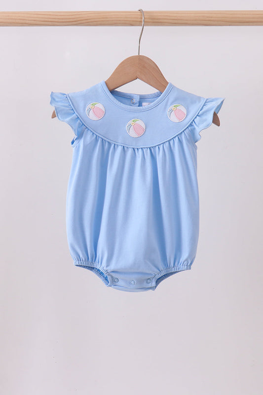 Blue Ball Embroidery Ruffle Bubble Honeydew