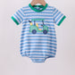 Blue Stripe Golf Cart Applique Bubble Honeydew