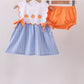 Blue Gingham Embroidery Bow Girl Bloomer Set Honeydew