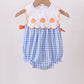 Blue Gingham Embroidery Bow Girl Bubble Honeydew