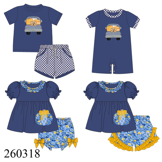 Navy Pumpkin Applique Collection- Eta August Boyis