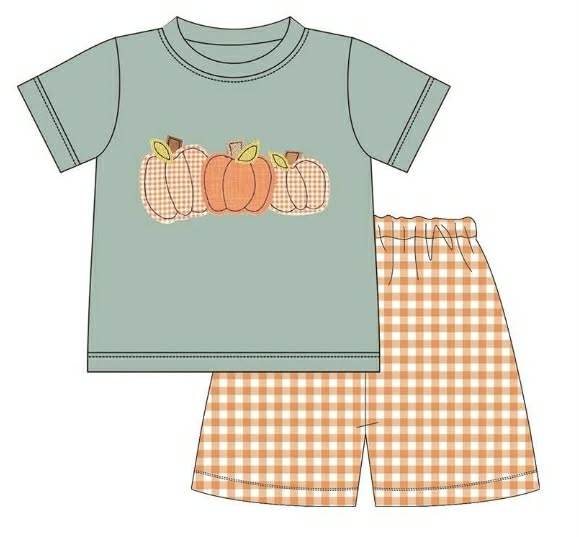 Green Pumpkin Applique Collection- Eta August Boyis