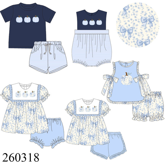 Blue Pumpkin Applique Coquette Collection- Eta August Boyis